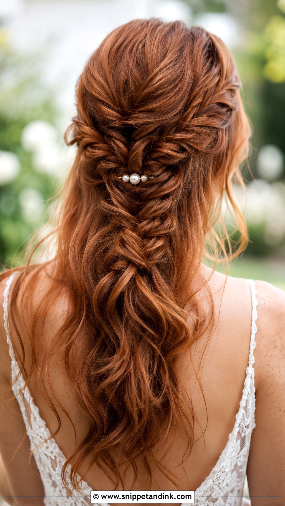 Fishtail Half Up - Snippet and Ink - 20 Simple Medium Length Wedding Guest Hair Ideas