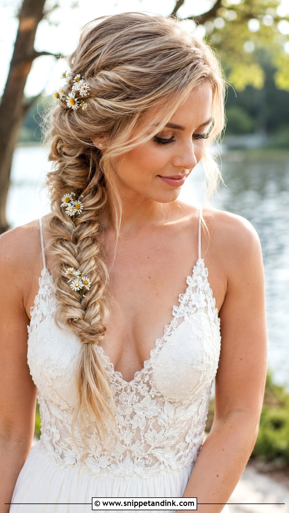Fishtail Side Braid - Snippet and Ink - 25 Wedding Hair Braid Ideas