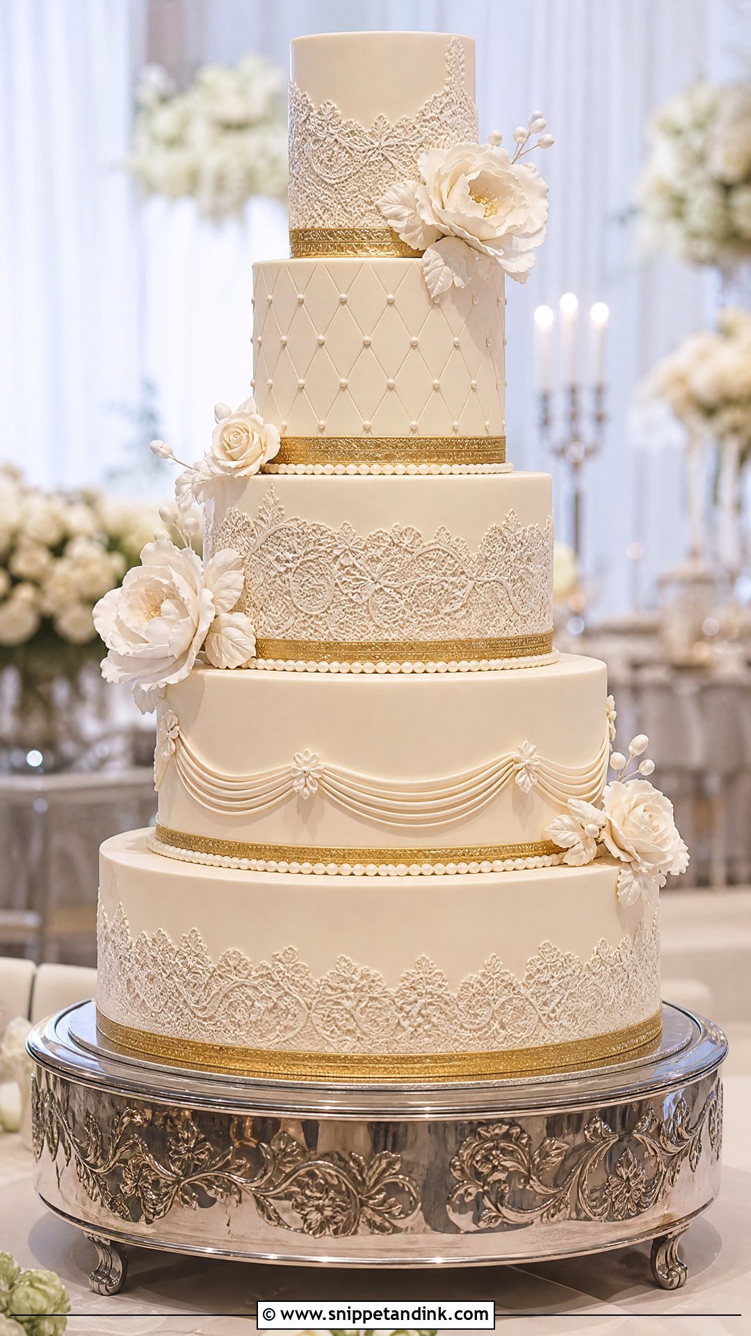 Five Tier Wedding Cake - Snippet and Ink - 20 Tier Cake Designs for Wedding