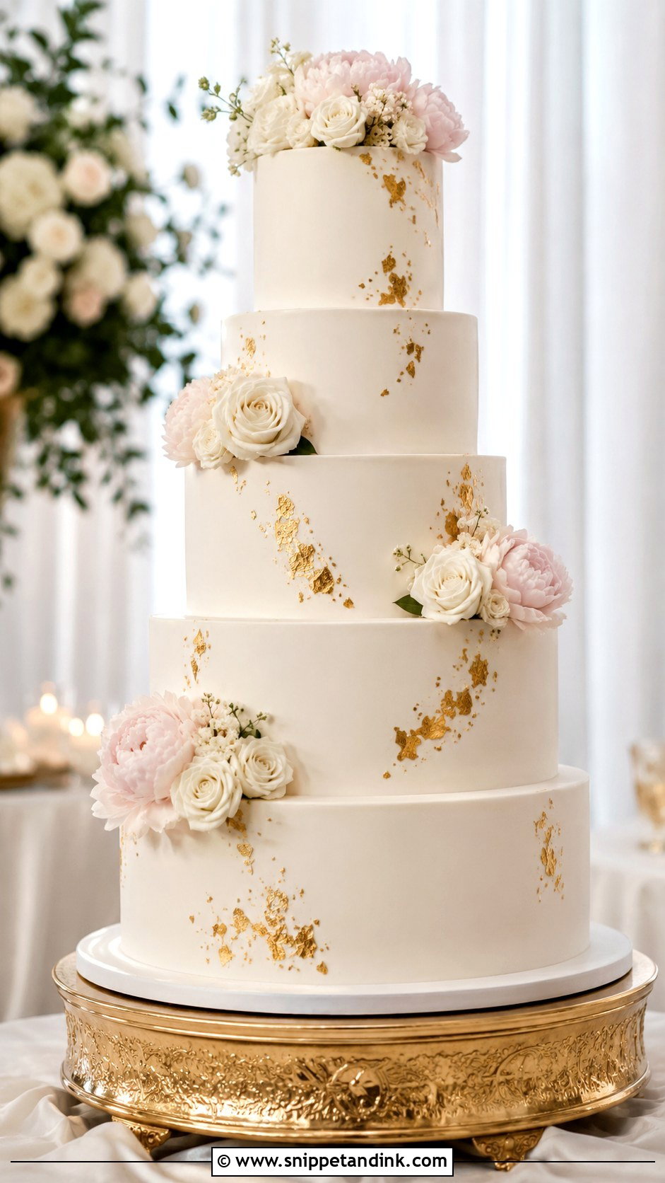 Five Tier Wedding Cake - Snippet and Ink - 30 Tiered Wedding Cakes