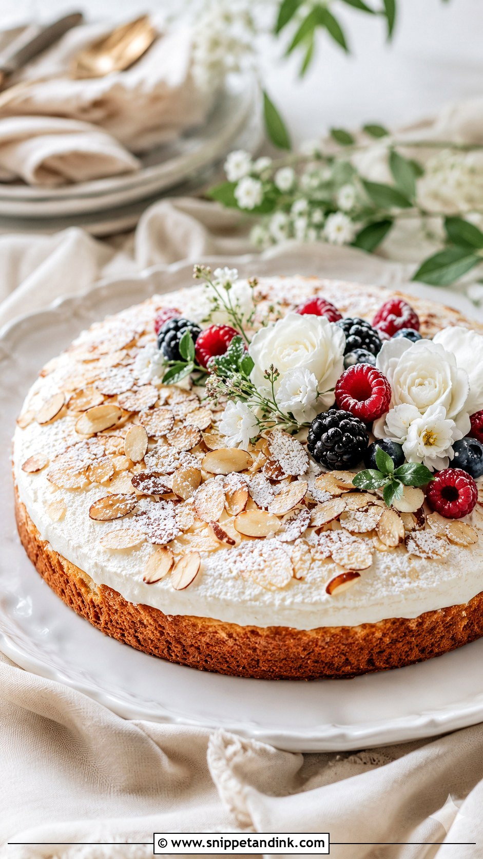 Flat Italian Almond Wedding Cake - Snippet and Ink - 20 Flat Italian Wedding Cake Ideas