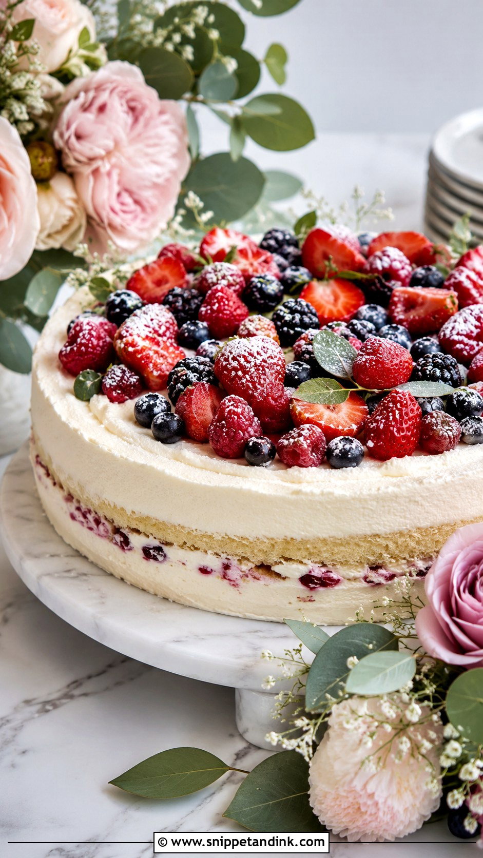 Flat Italian Berry Wedding Cake - Snippet and Ink - 20 Flat Italian Wedding Cake Ideas