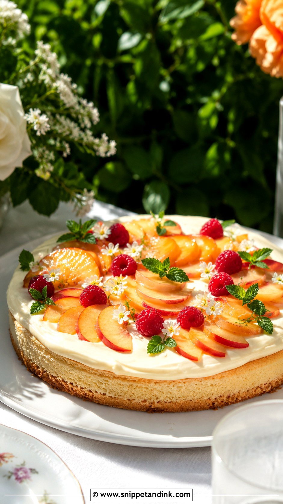 Flat Italian Peach Wedding Cake - Snippet and Ink - 20 Flat Italian Wedding Cake Ideas
