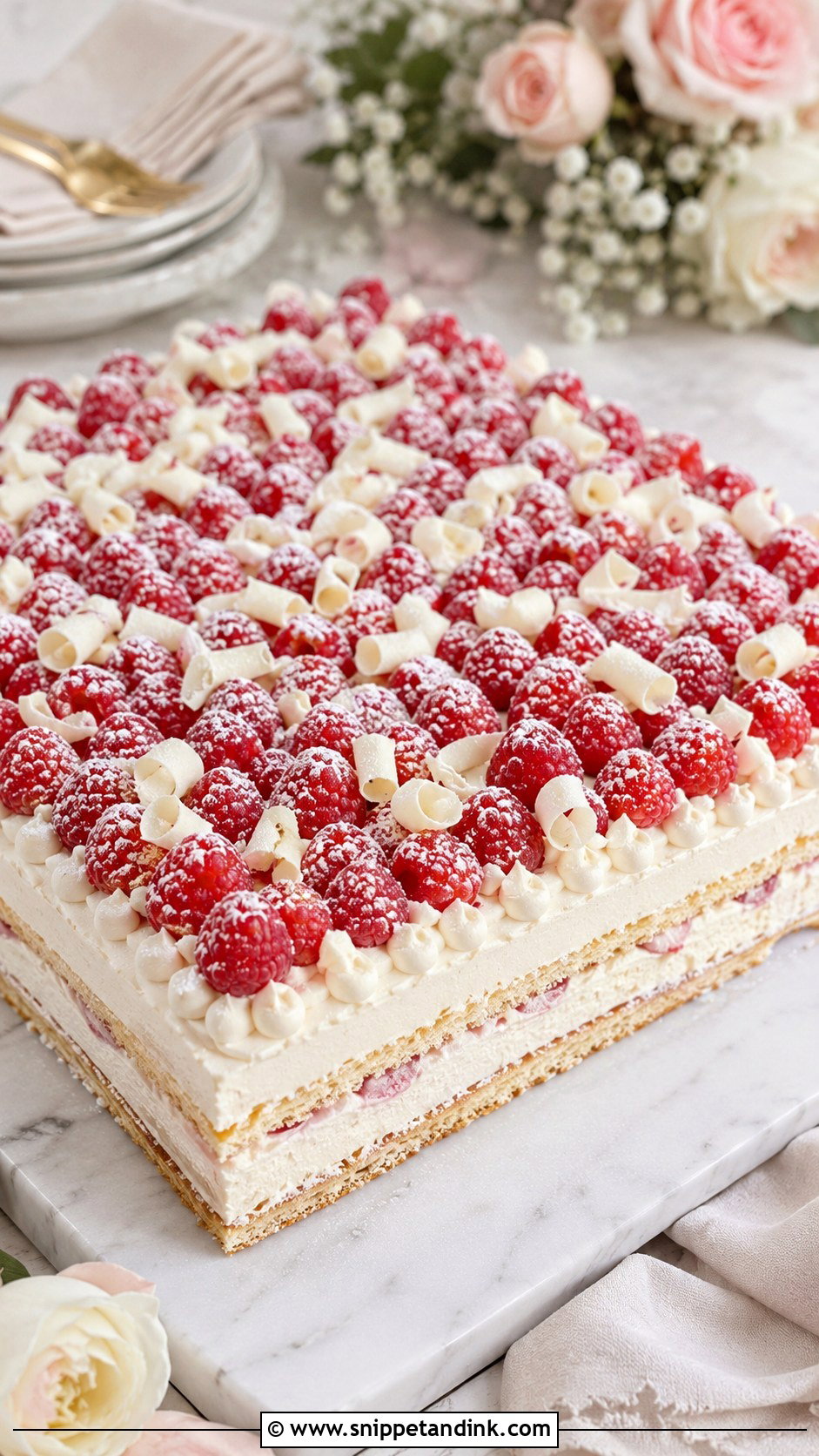 Flat Italian Raspberry Wedding Cake - Snippet and Ink - 20 Flat Italian Wedding Cake Ideas