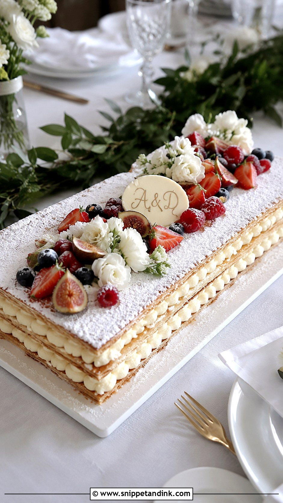 Flat Italian Rectangle Wedding Cake - Snippet and Ink - 20 Flat Italian Wedding Cake Ideas