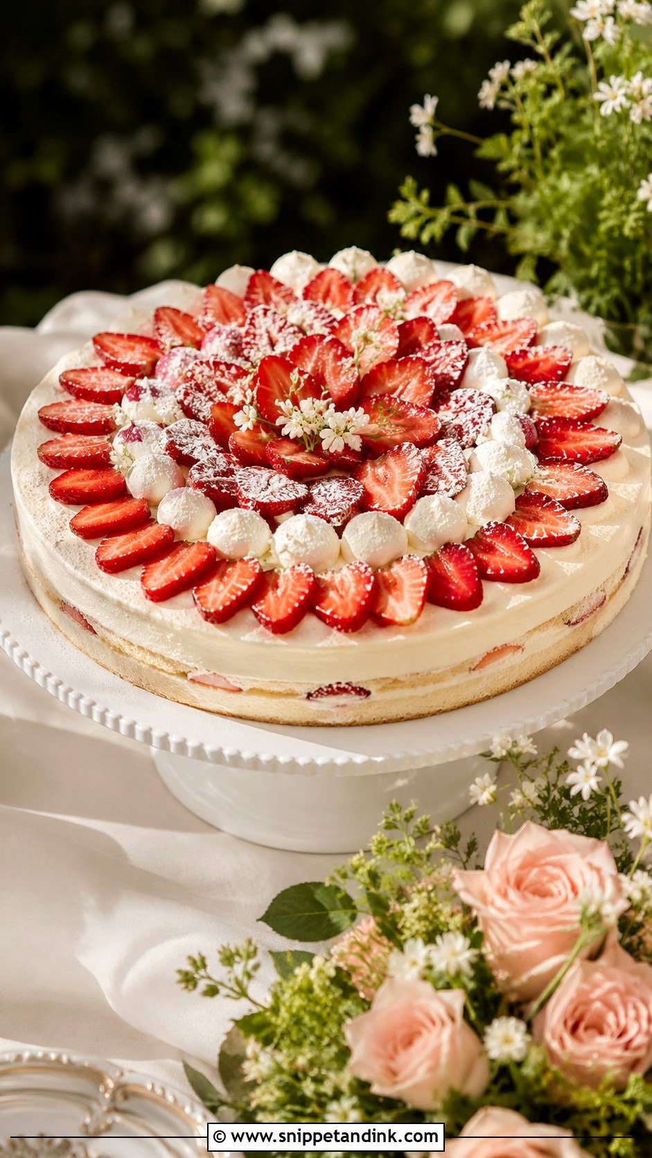 Flat Italian Strawberry Wedding Cake - Snippet and Ink - 20 Flat Italian Wedding Cake Ideas