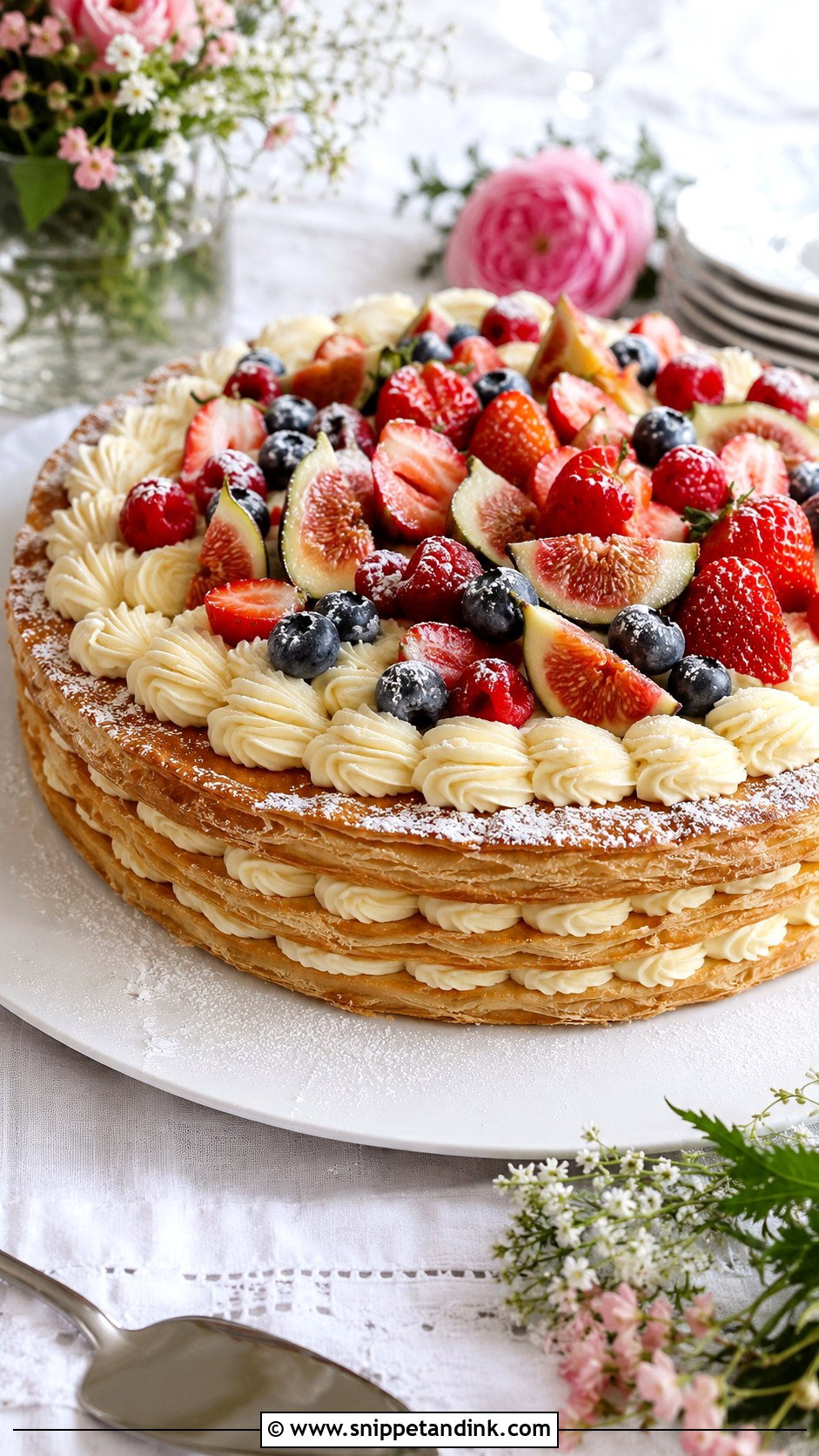 Flat Millefoglie Wedding Cake - Snippet and Ink - 20 Flat Italian Wedding Cake Ideas