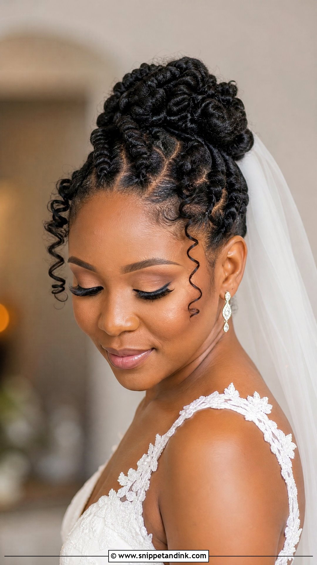 Flat Twist Bridal Updo For Black Women - Snippet and Ink - 15 Black Woman Bridal Hair Girl Hairstyles