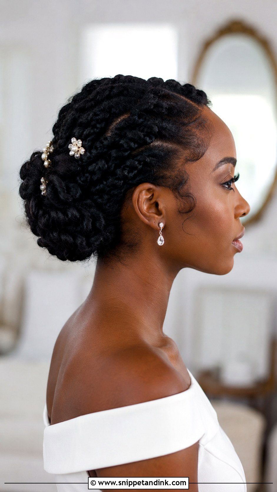 Flat Twist Bun - Snippet and Ink - 30 Wedding Hair Black Women Ideas