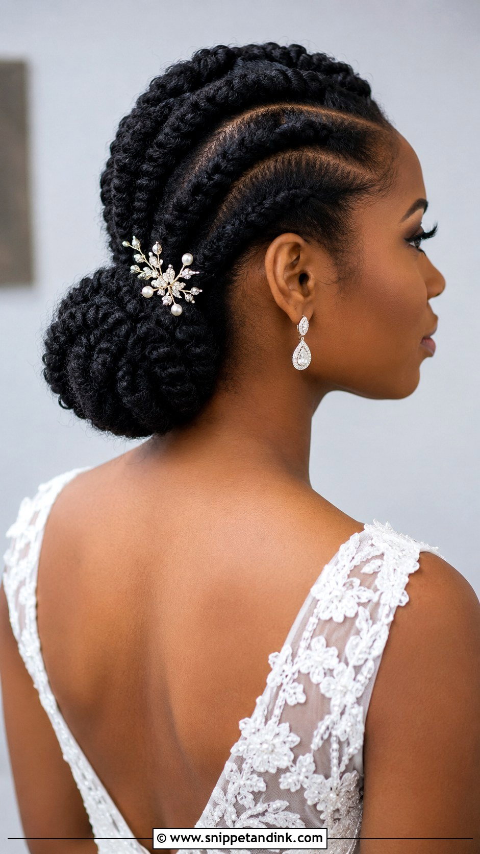 Flat Twist Bun - Snippet and Ink - 20 Bridal Natural Hairstyles