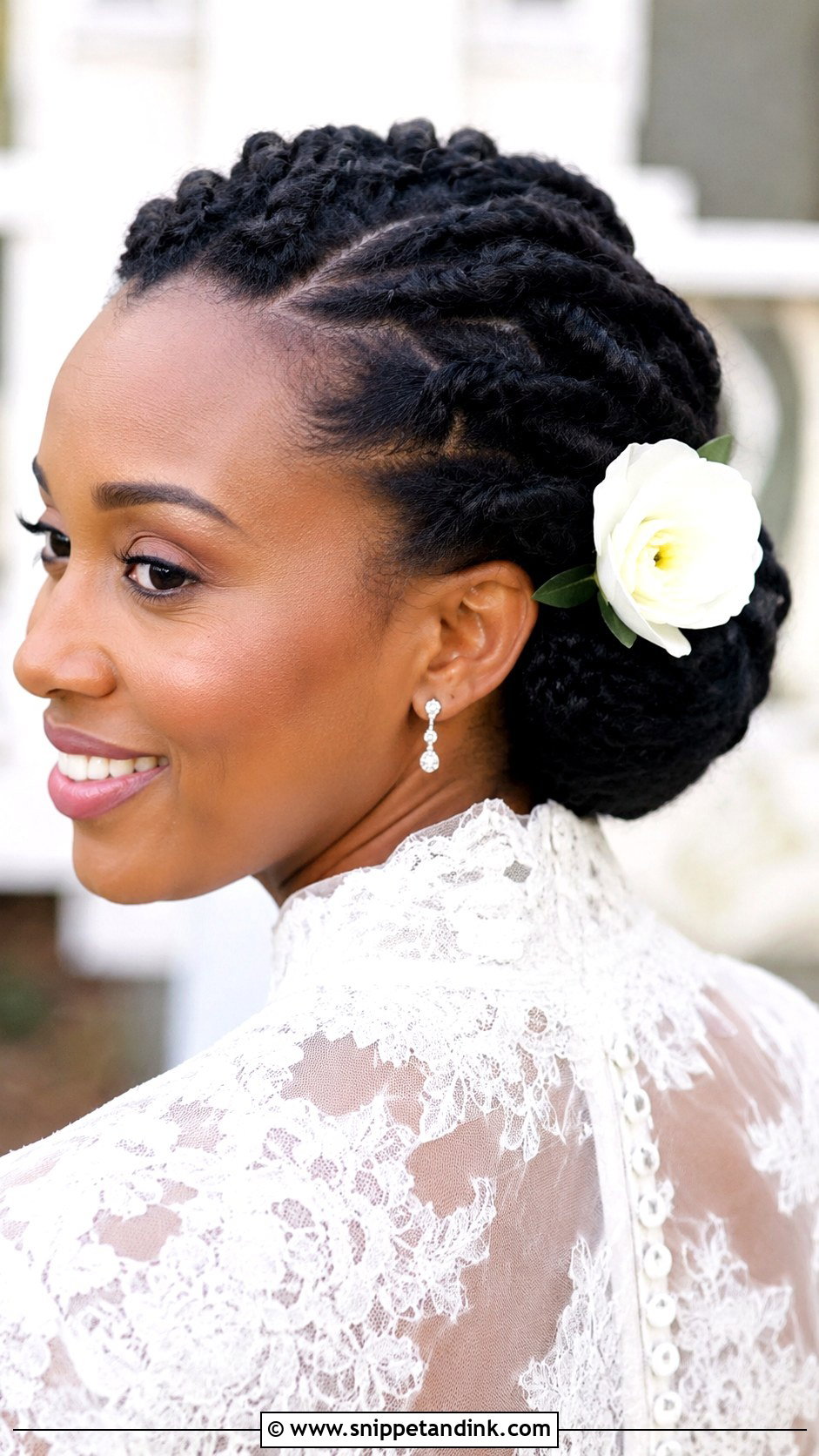 Flat Twist Bun - Snippet and Ink - 20 Natural Hair Wedding Hairstyles