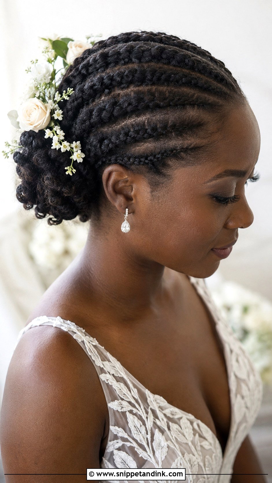 Flat Twist Bun - Snippet and Ink - 25 Afro Wedding Hairstyles