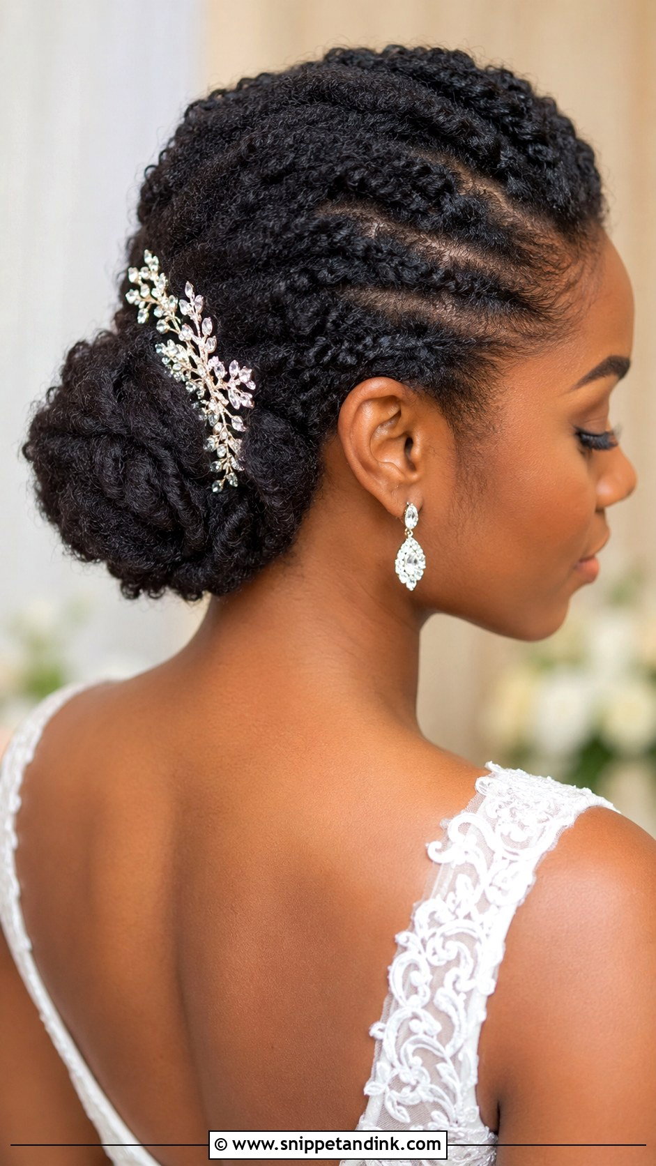 Flat Twist Bun - Snippet and Ink - 25 Natural Hair Bridal Hairstyles
