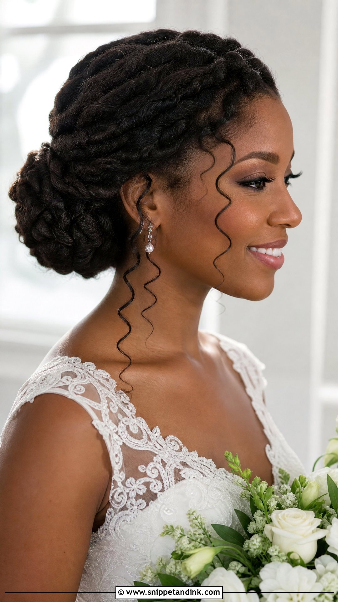 Flat Twist Bun Updo - Snippet and Ink - 20 Bridal Hairstyle Black Women Ideas