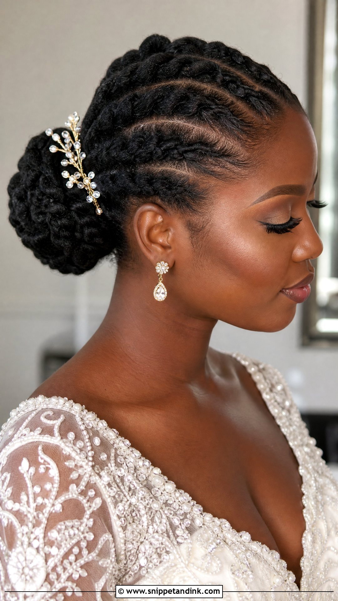 Flat Twist Bun Updo - Snippet and Ink - 30 Natural Hair Bride Ideas