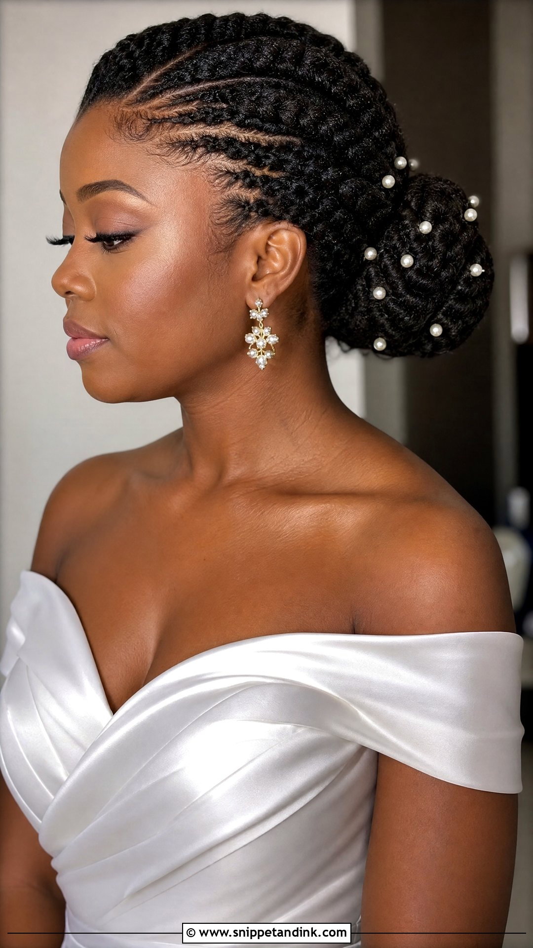 Flat Twist Bun for Natural Hair Bride - Snippet and Ink - 20 Natural Wedding Hairstyles Black Bride