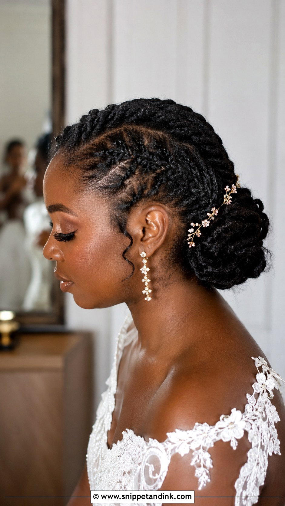 Flat Twist Bun for Wedding - Snippet and Ink - 20 Natural Hairstyles for Wedding