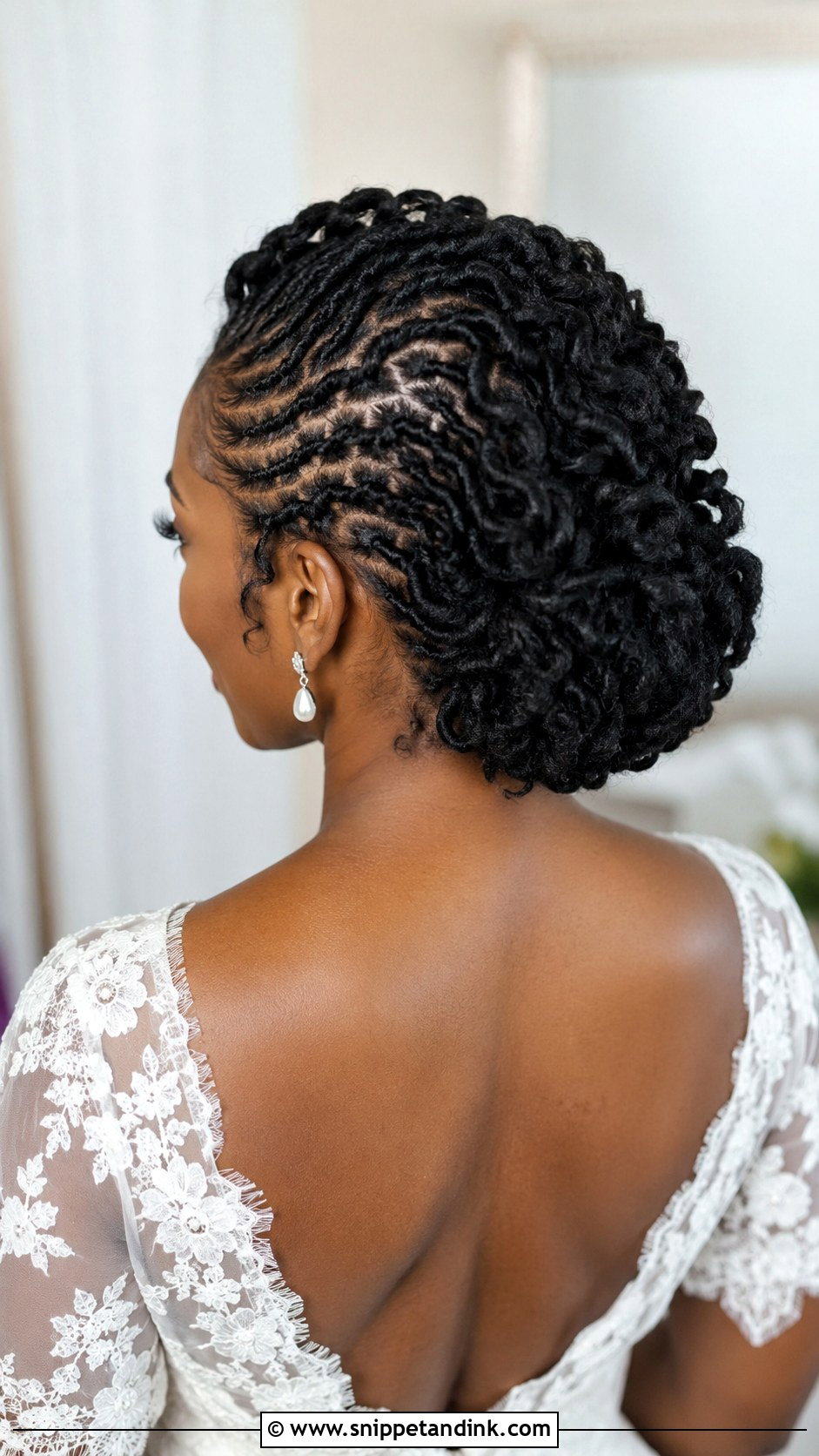 Flat Twist Loc Updo - Snippet and Ink - 25 Locs Wedding Hairstyles Brides