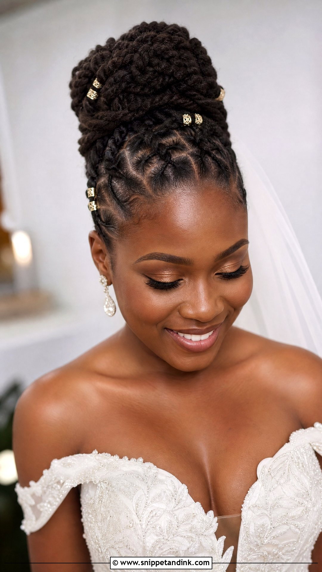 Flat Twist Loc Updo - Snippet and Ink - 20 Loc Wedding Hairstyles
