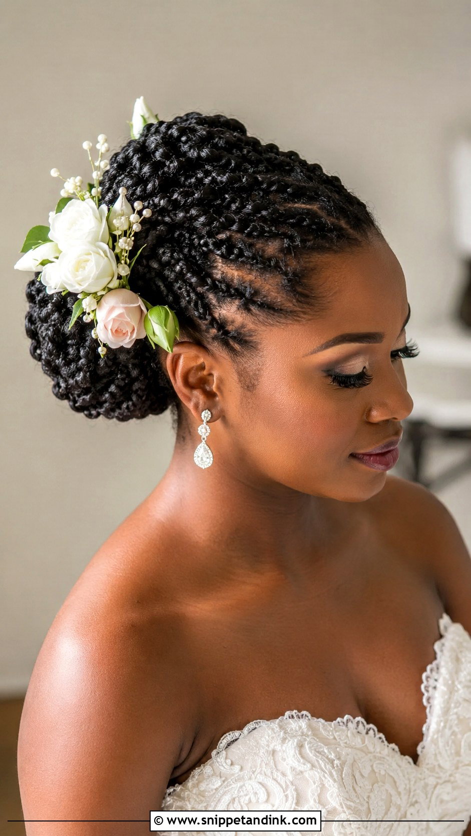 Flat Twist Updo Bridal Style - Snippet and Ink - 25 Bridal Hair Styles for Black Women