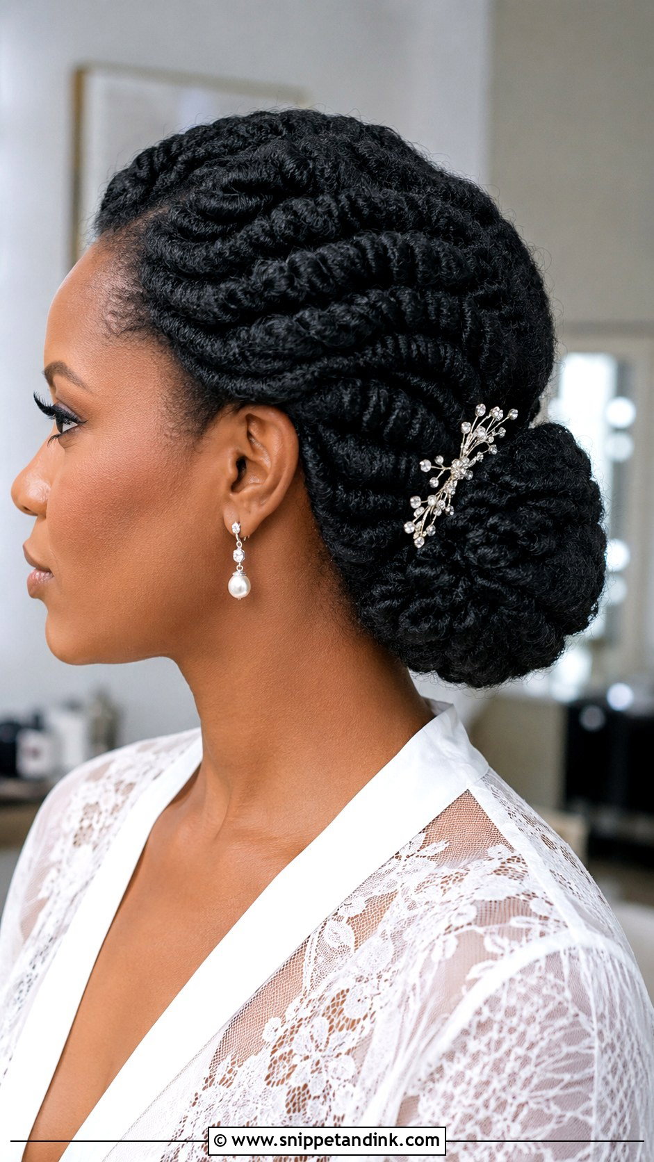 Flat Twist Wedding Updo - Snippet and Ink - 15 Updo Styles for Black Women Wedding