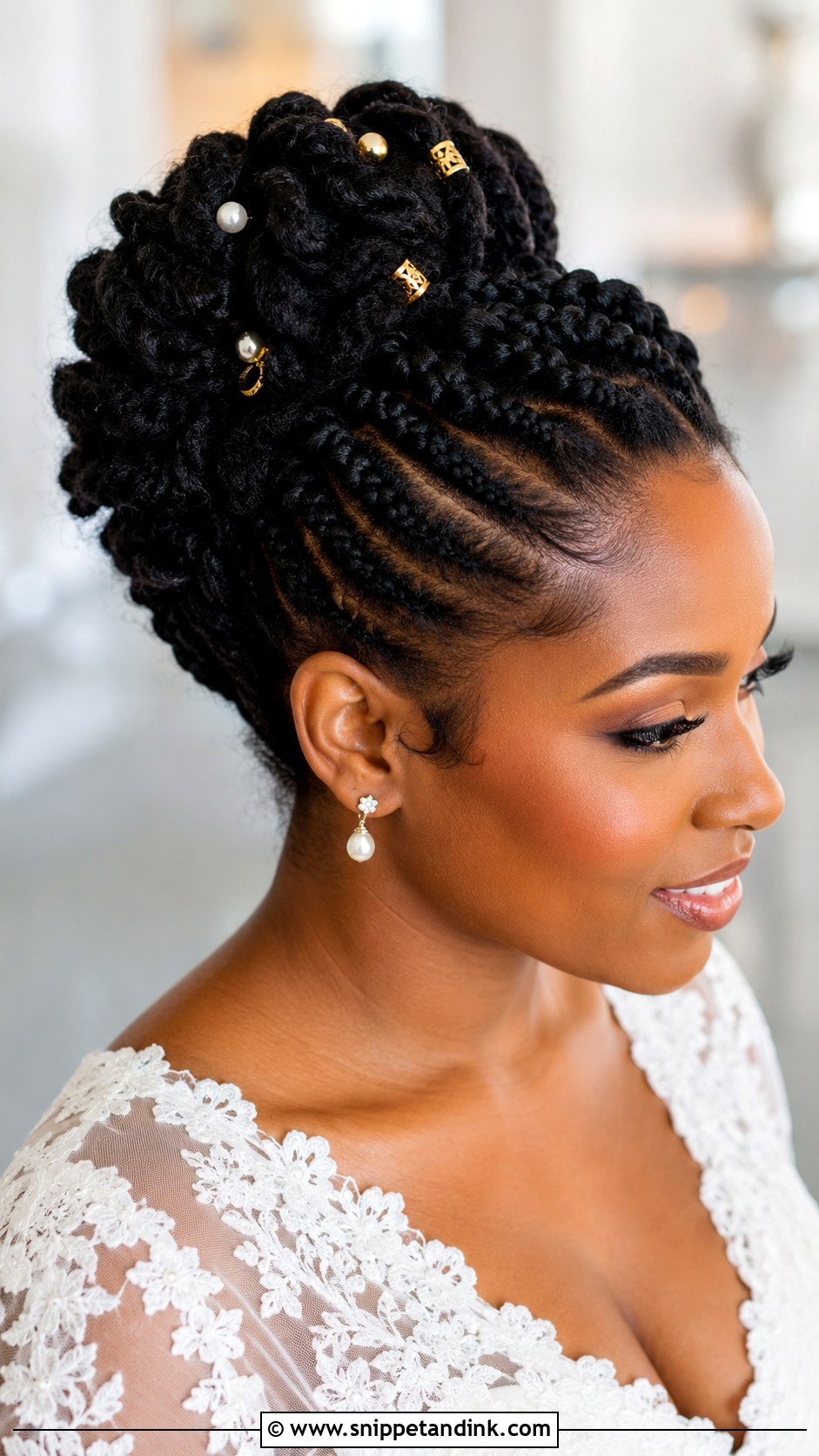 Flat Twist Wedding Updo - Snippet and Ink - 15 Natural Hair Wedding Styles African American Black Bride