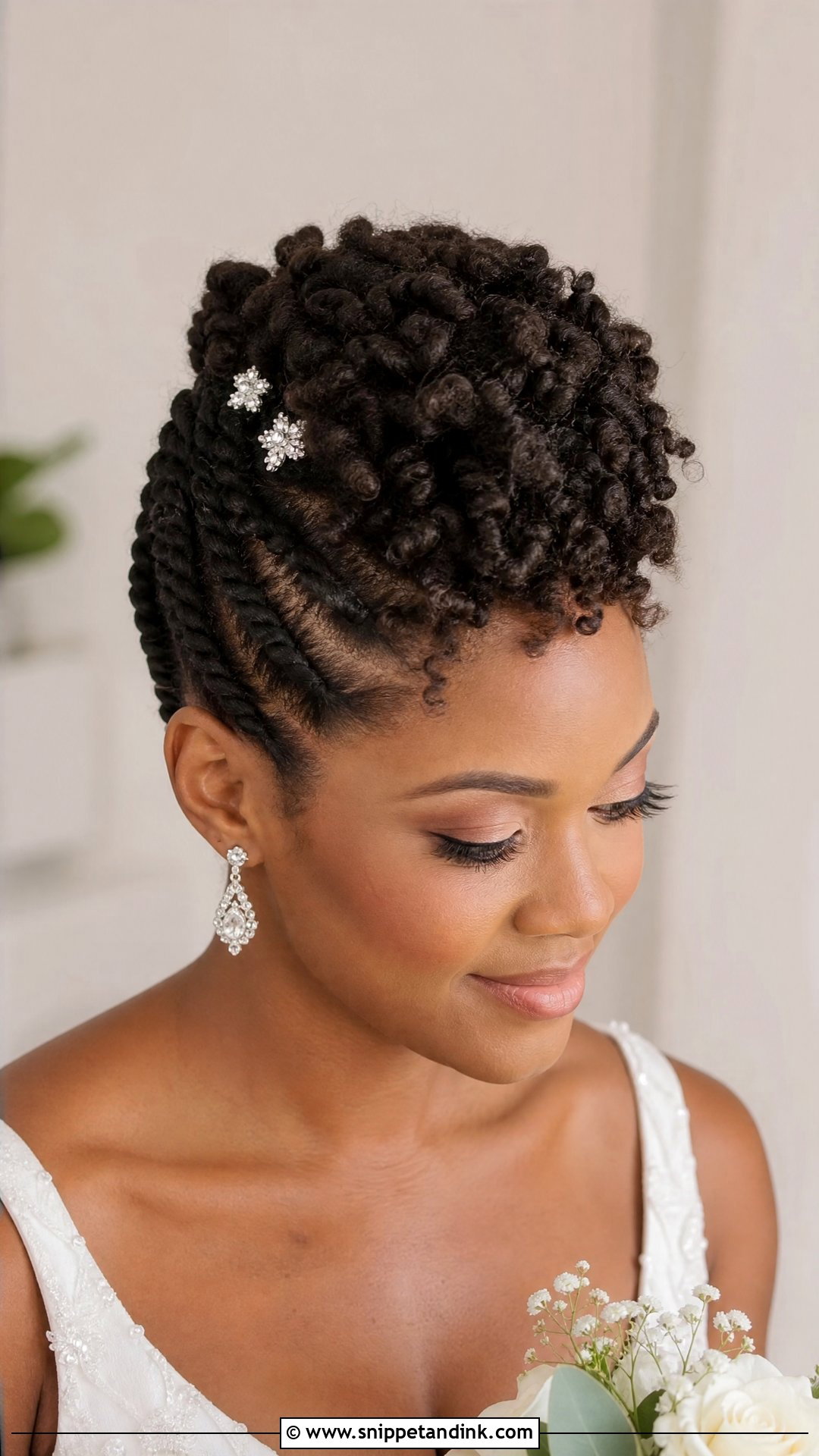 Flat Twists With A Curly Crown - Snippet and Ink - 20 Bridal Hairstyle Black Women Ideas