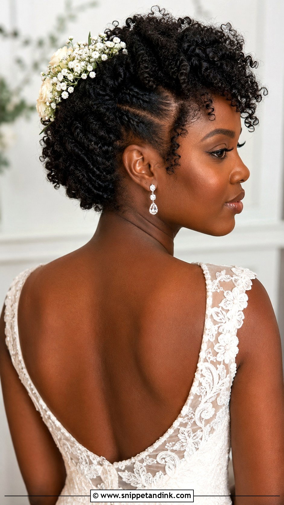 Flat Twists With Natural Curls - Snippet and Ink - 20 Updo Wedding Hairstyles for Short Hair