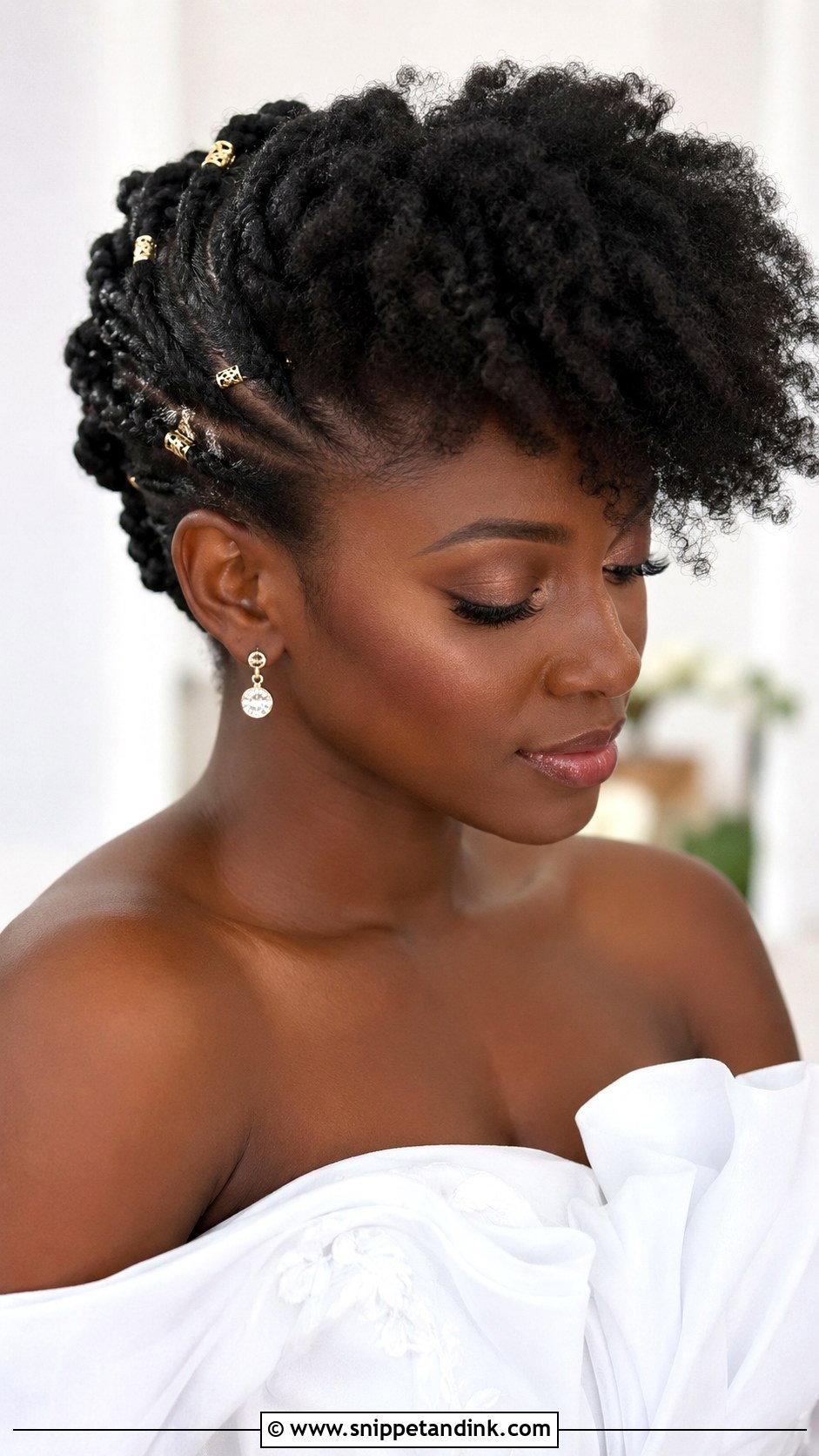Flat Twists With Picked Out Afro - Snippet and Ink - 25 Bridal Hair Black Women Ideas