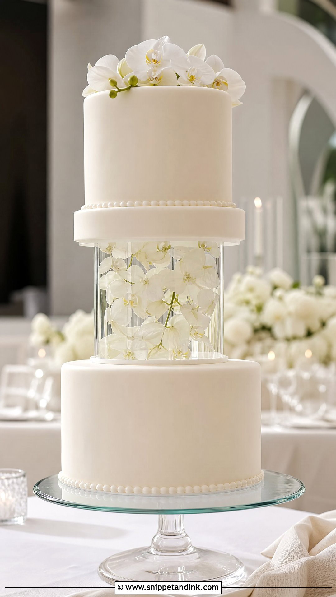 Floating Wedding Cake With Acrylic Separator - Snippet and Ink - 25 Floating Cake Ideas for Wedding