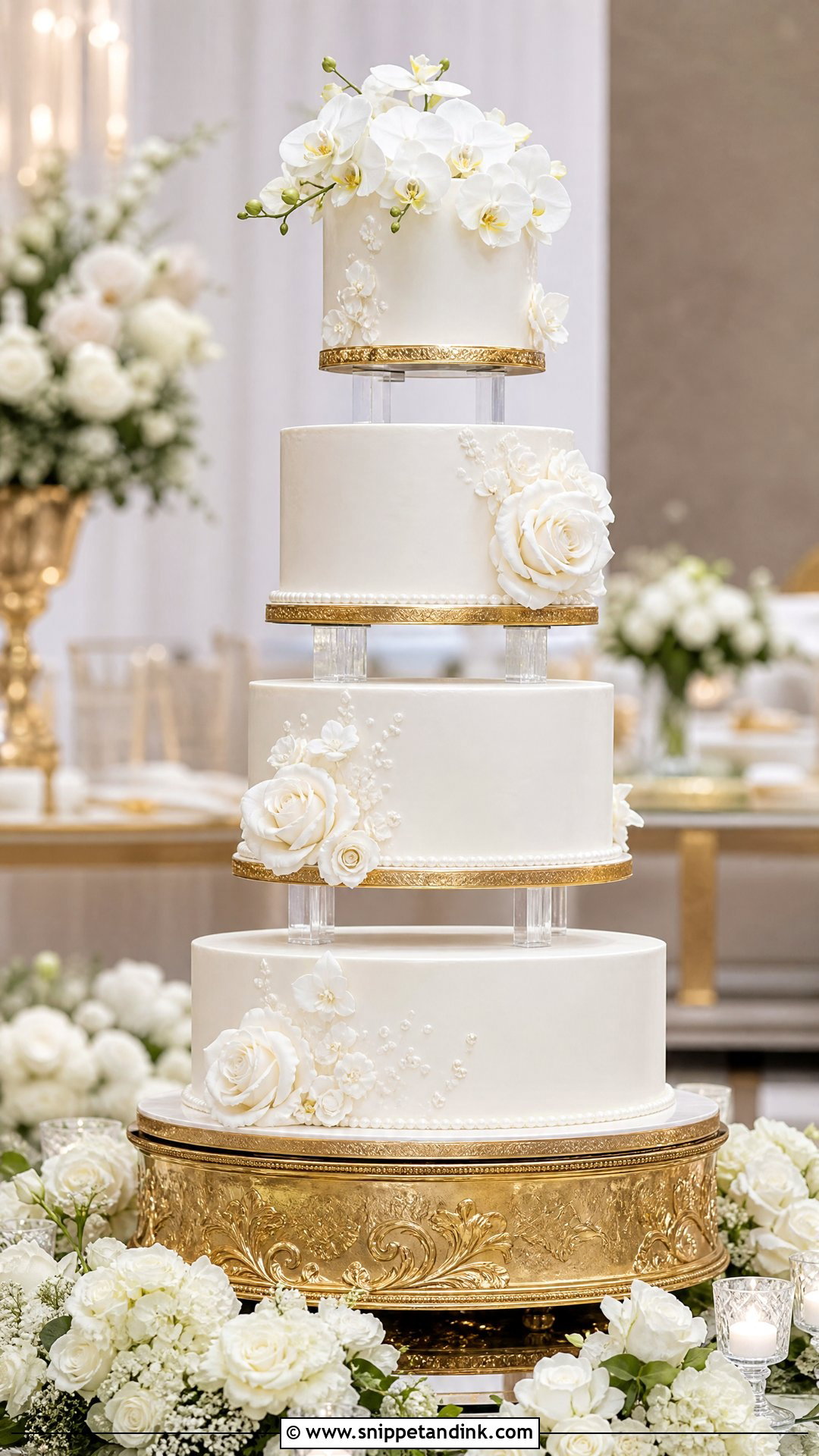 Floating Wedding Cake With Four Tiers - Snippet and Ink - 25 Floating Cake Ideas for Wedding