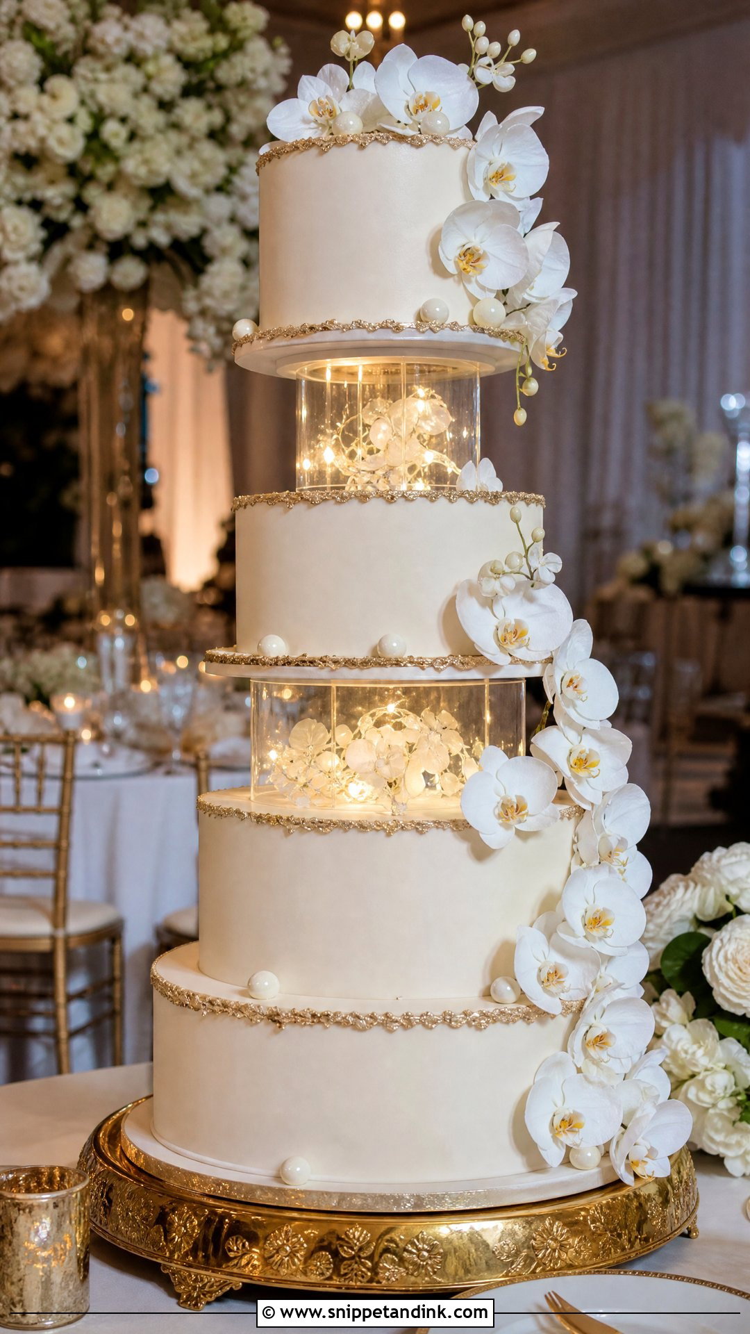 Floating Wedding Cake With LED Lights - Snippet and Ink - 25 Floating Cake Ideas for Wedding