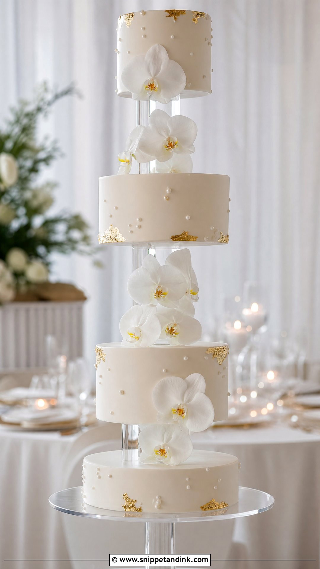 Floating Wedding Cake With Orchids - Snippet and Ink - 25 Floating Cake Ideas for Wedding