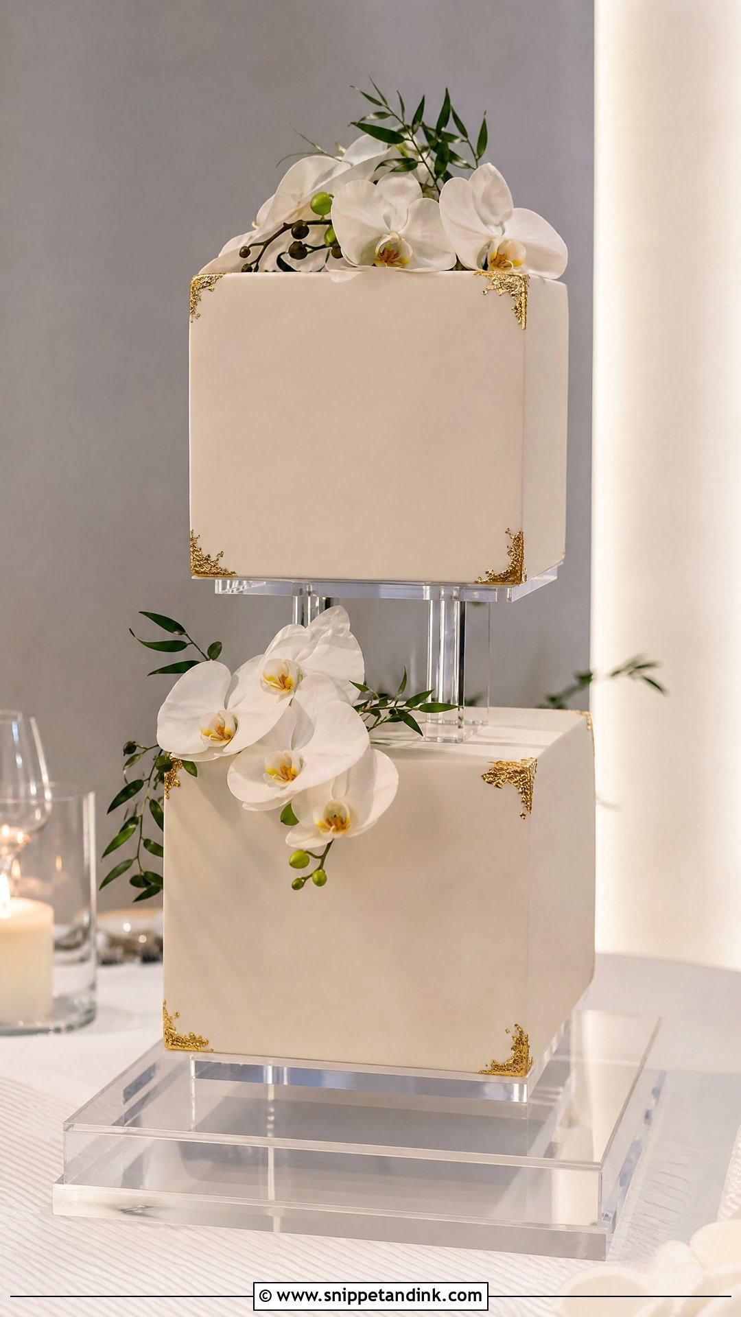 Floating Wedding Cake With Square Tiers - Snippet and Ink - 25 Floating Cake Ideas for Wedding