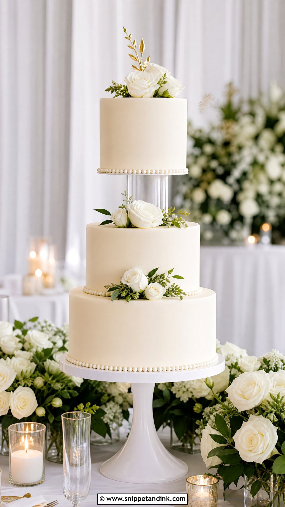 Floating Wedding Cake With Three Tiers - Snippet and Ink - 25 Floating Cake Ideas for Wedding