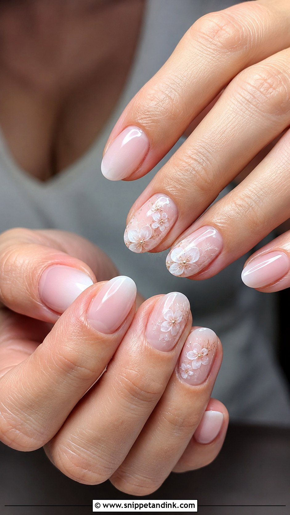Floral Accent Bridal Nails - Snippet and Ink - 20 Floral Bridal Nails