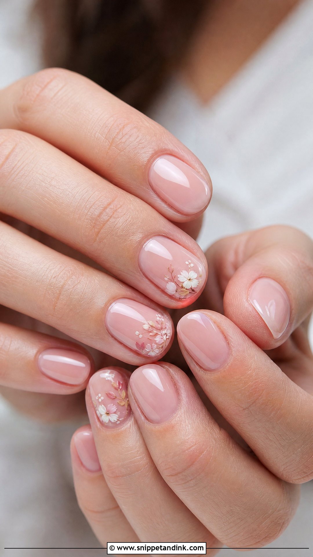 Floral Accent Bridesmaid Nails - Snippet and Ink - 25 Simple Bridesmaid Wedding Nails
