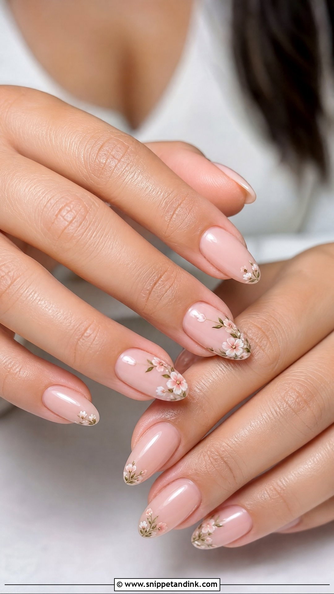 Floral Accent Nails For Sister Wedding - Snippet and Ink - 20 Nails for Sisters Wedding