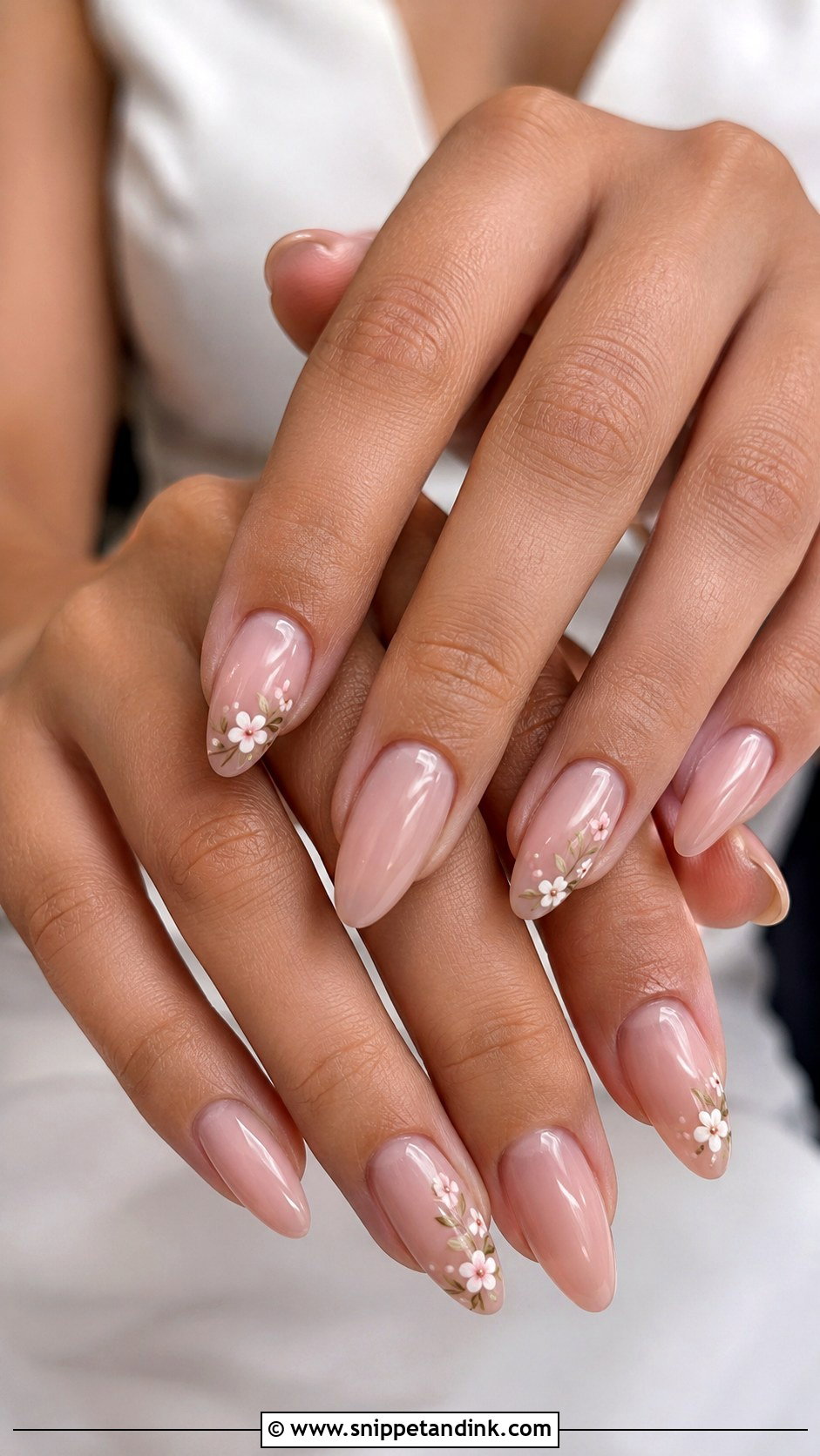Floral Accent Wedding Guest Nails - Snippet and Ink - 20 Classy Elegant Nails for Wedding Guest