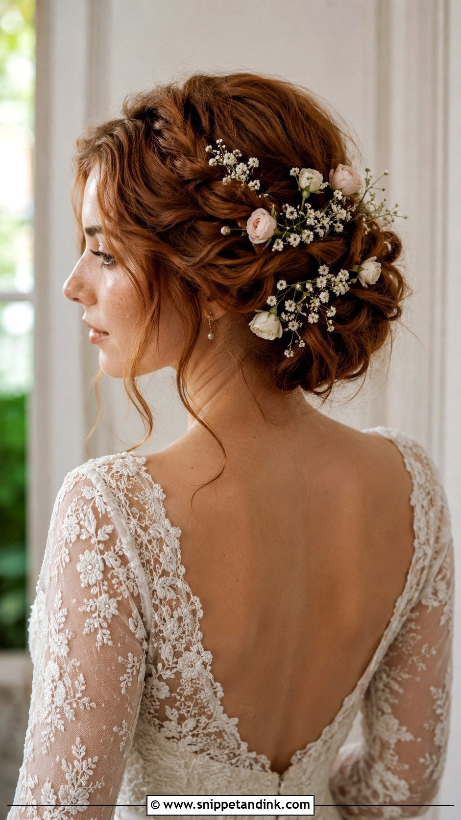 Floral Accented Bun - Snippet and Ink - 25 French Bride Hairstyles