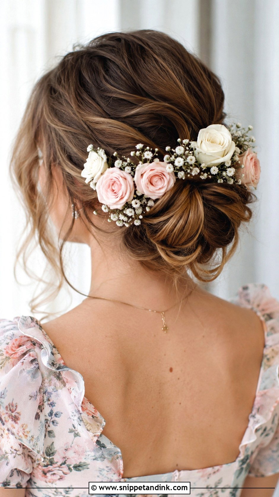 Floral Accented Updo - Snippet and Ink - 25 Wedding Guest Hair Updo Ideas