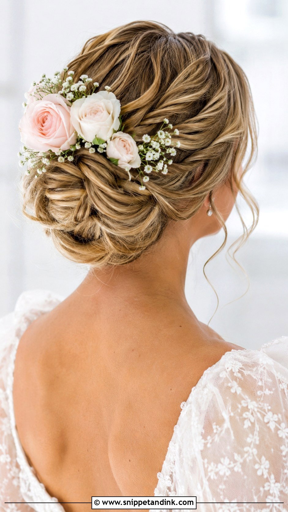 Floral Accented Updo - Snippet and Ink - 30 Bridal Hair Updo Ideas
