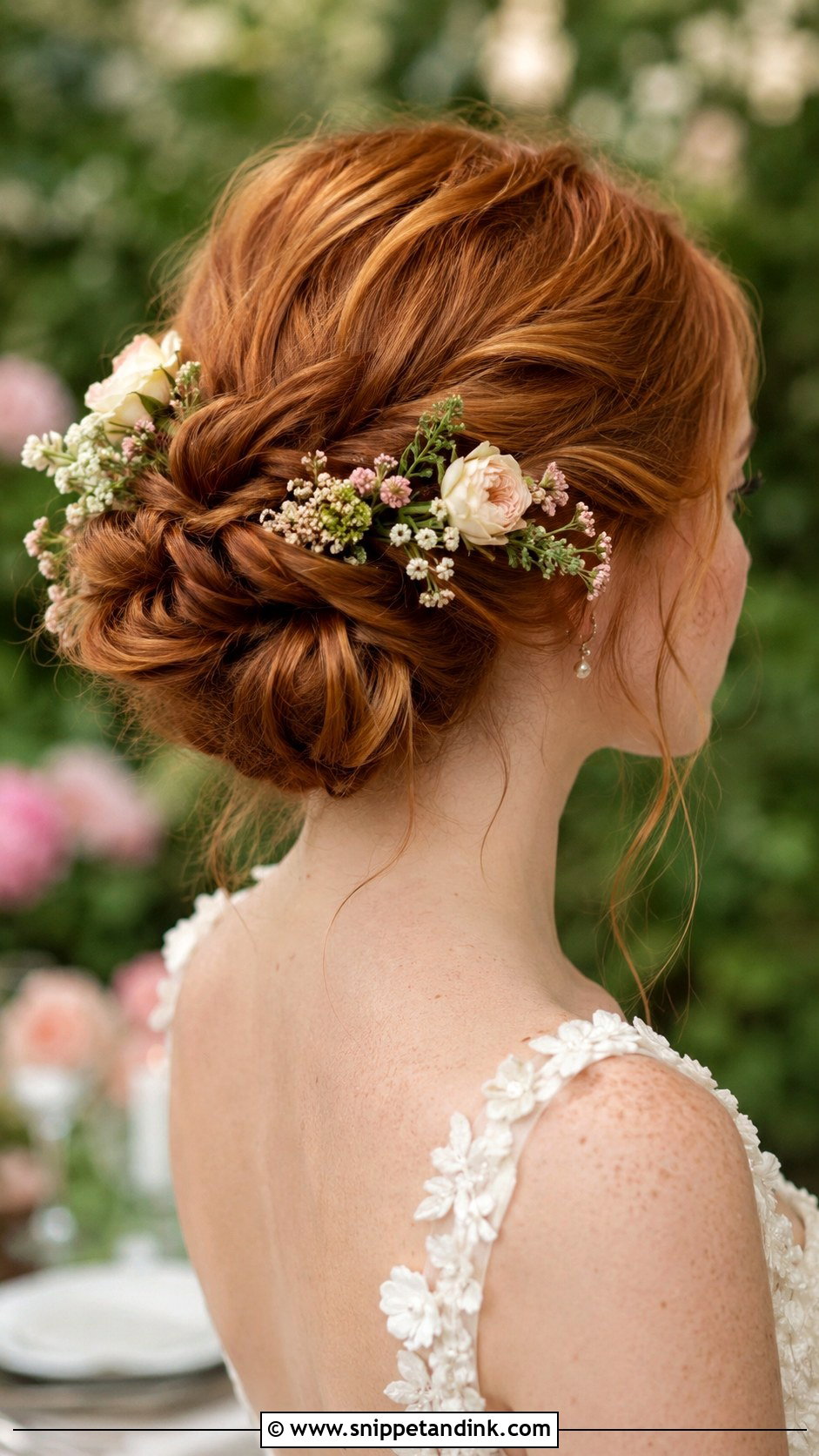 Floral Accented Updo - Snippet and Ink - 30 Simple Wedding Guest Hair Ideas
