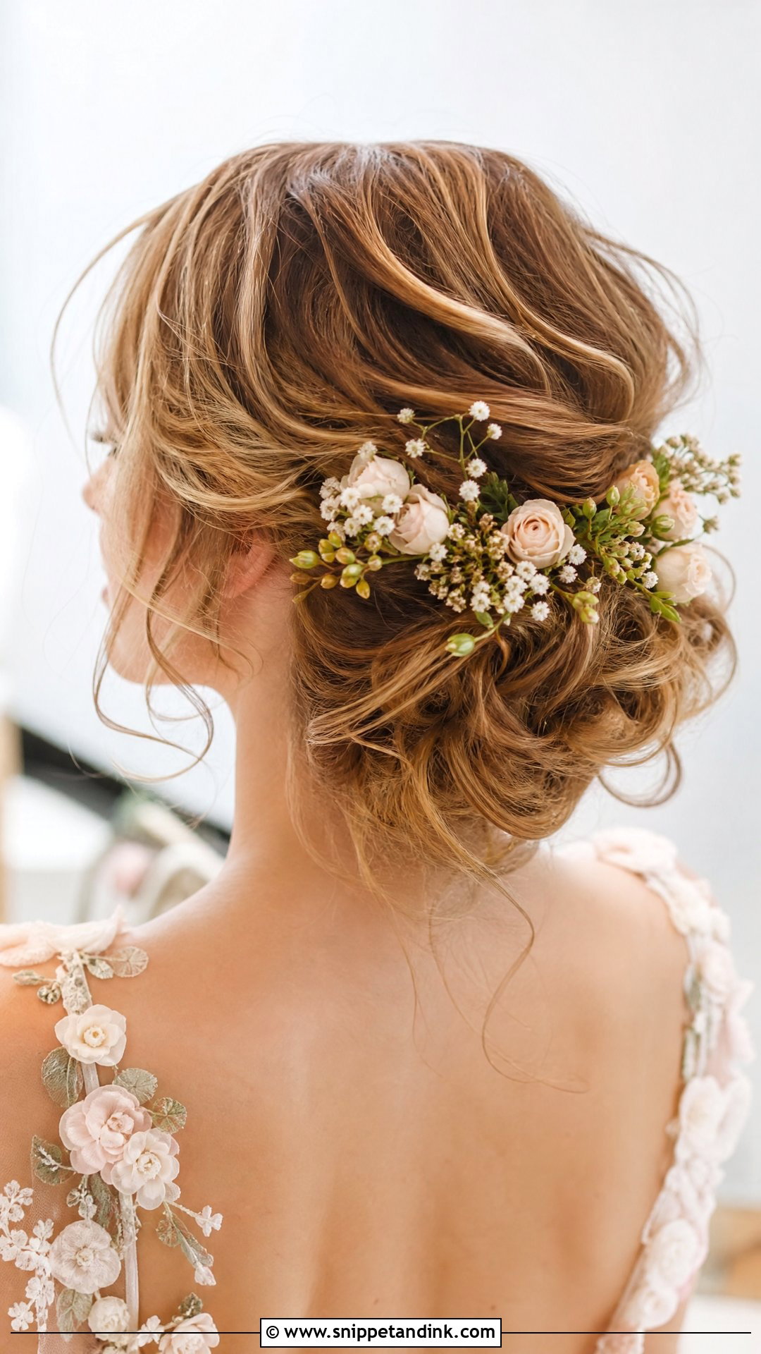 Floral Accented Updo - Snippet and Ink - 20 Elegant Bride Hairstyles