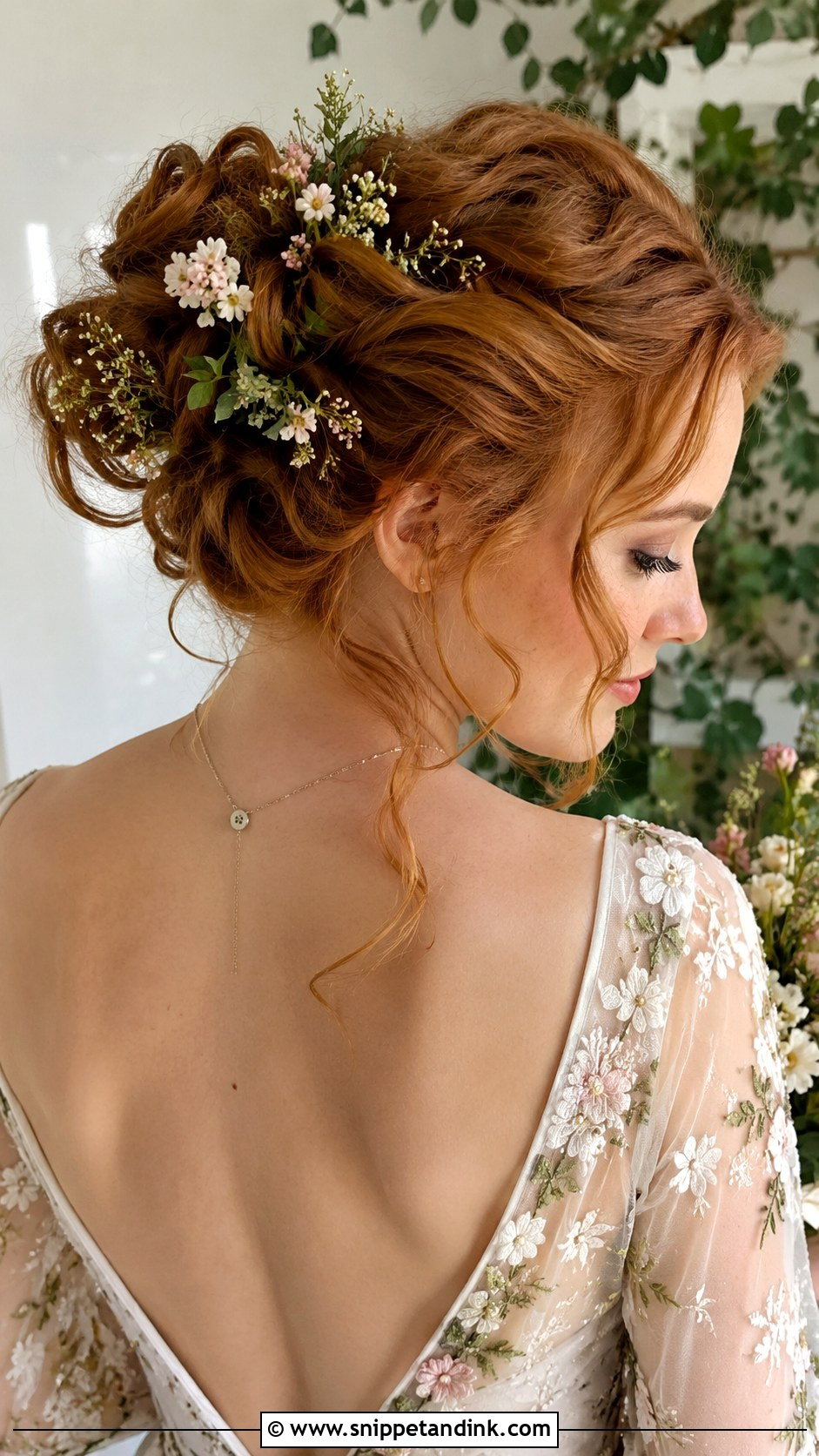 Floral Accented Updo - Snippet and Ink - 20 Romantic Wedding Hairstyles