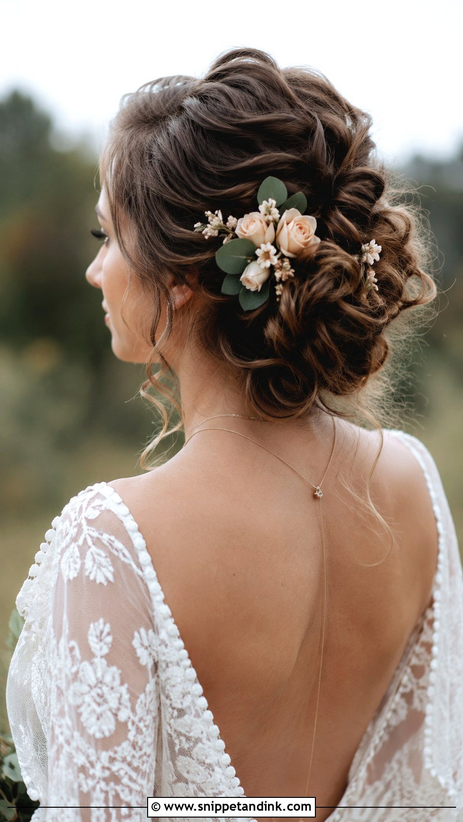 Floral Accented Updo for Round Faces - Snippet and Ink - 25 Wedding Hairstyles for Round Faces