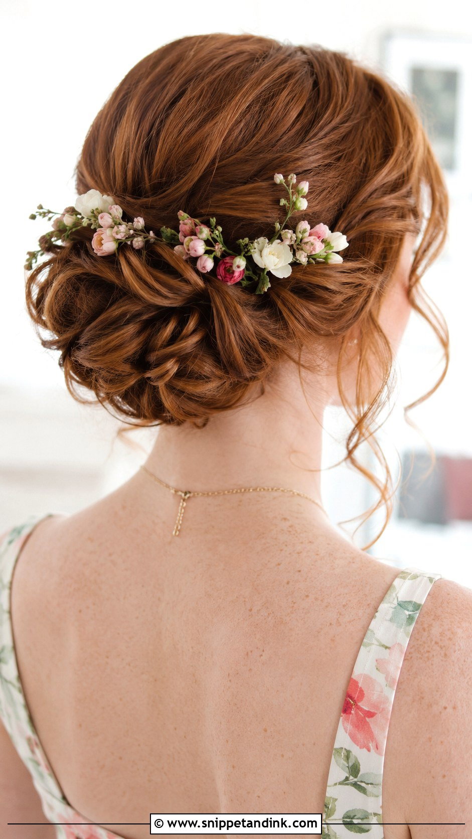 Floral Accessorized Updo for Wedding Guest - Snippet and Ink - 25 Hair Inspo for Wedding Guest Ideas