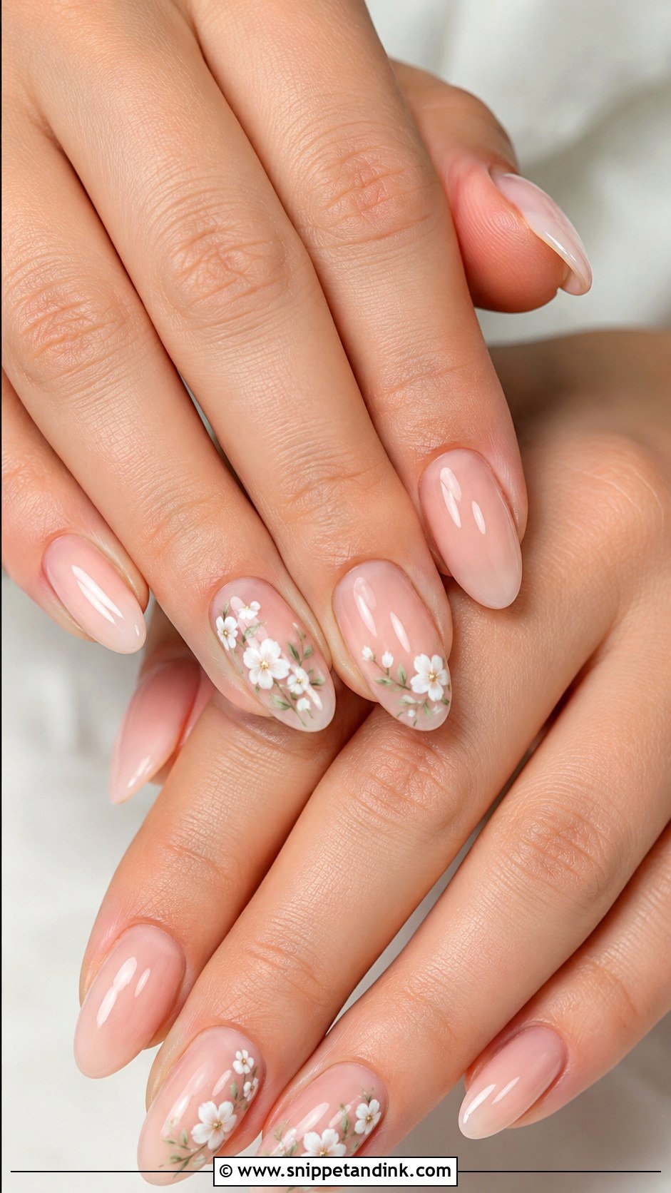 Floral Acrylic Wedding Nails - Snippet and Ink - 20 Acrylic Nails for Wedding