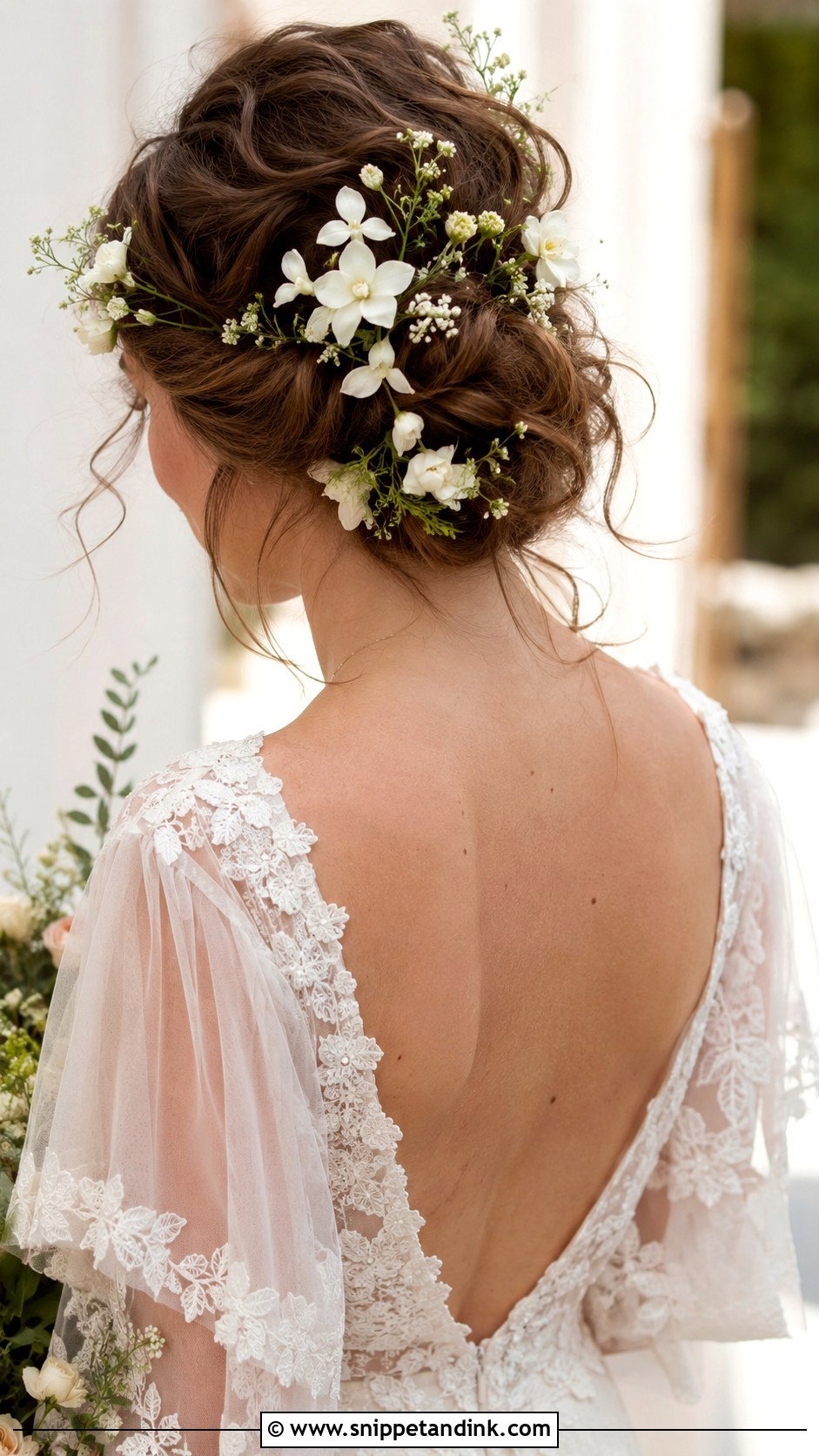 Floral Adorned Updo - Snippet and Ink - 25 Classy Wedding Hair Ideas