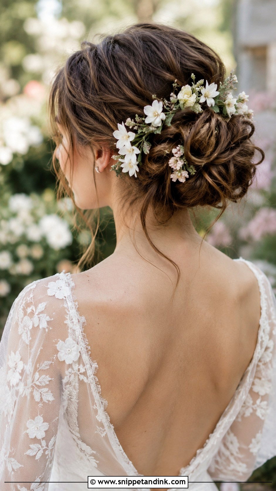 Floral Adorned Updo - Snippet and Ink - 25 Elegant Wedding Hair Ideas